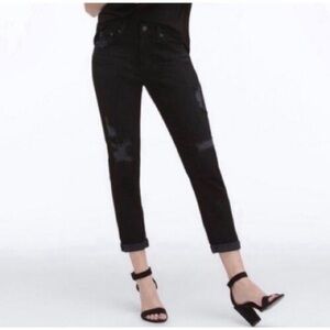 AG Adriano Goldschmied Black Beau Slouchy Distressed Skinny Women's Jeans Sz 26R